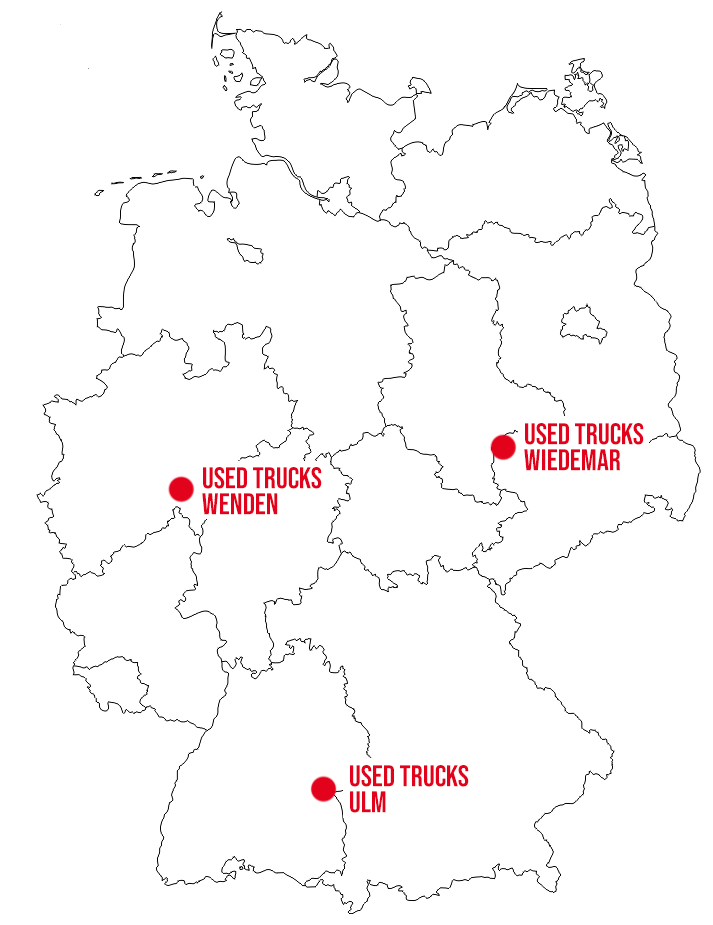 Karte Used Trucks Standorte