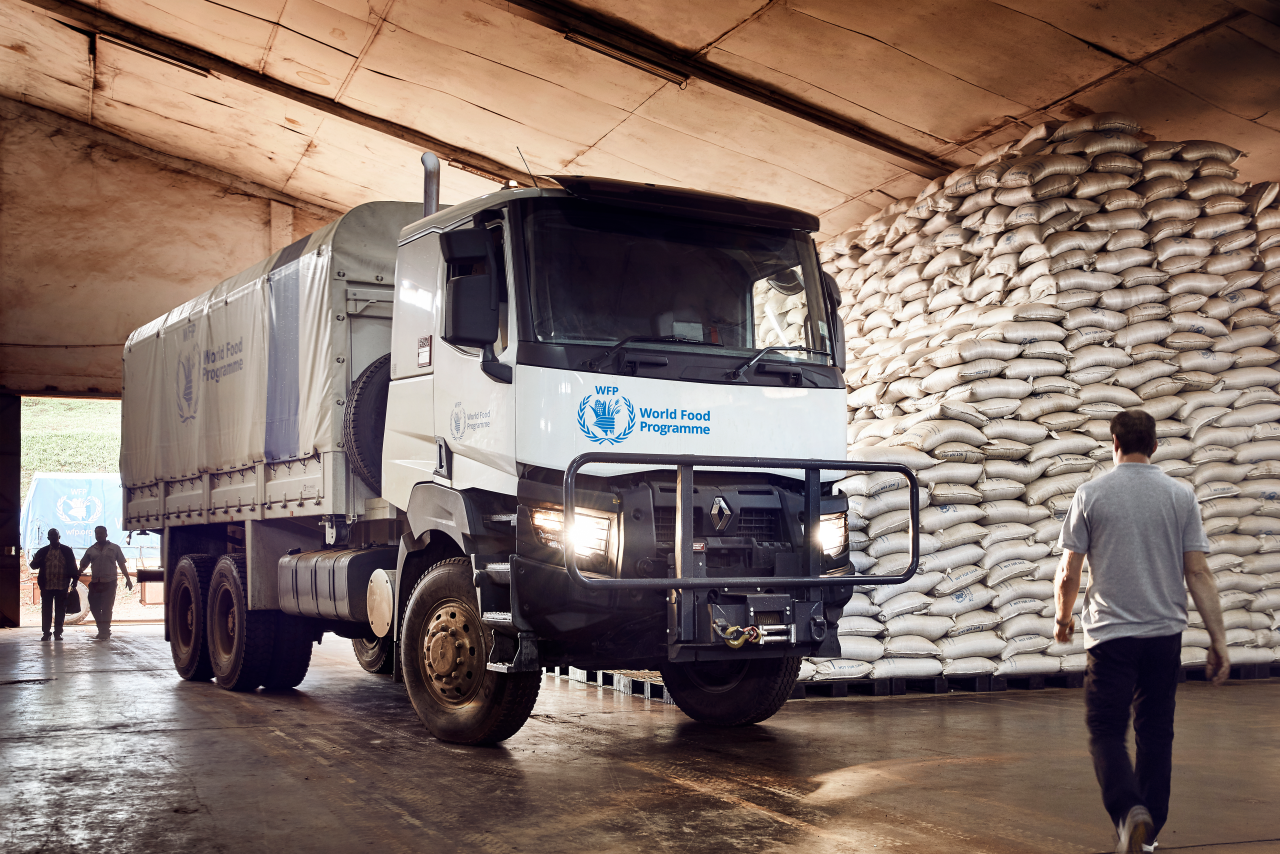 Renault Trucks des WFP für den Transport von Lebensmitteln