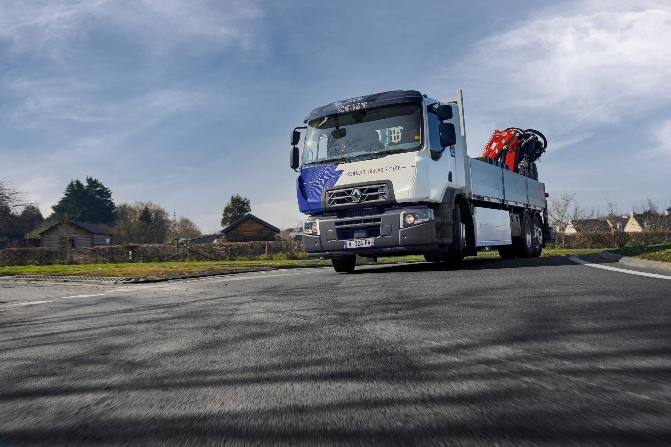 Renault Trucks E-Tech D Wide mit Kranaufbau