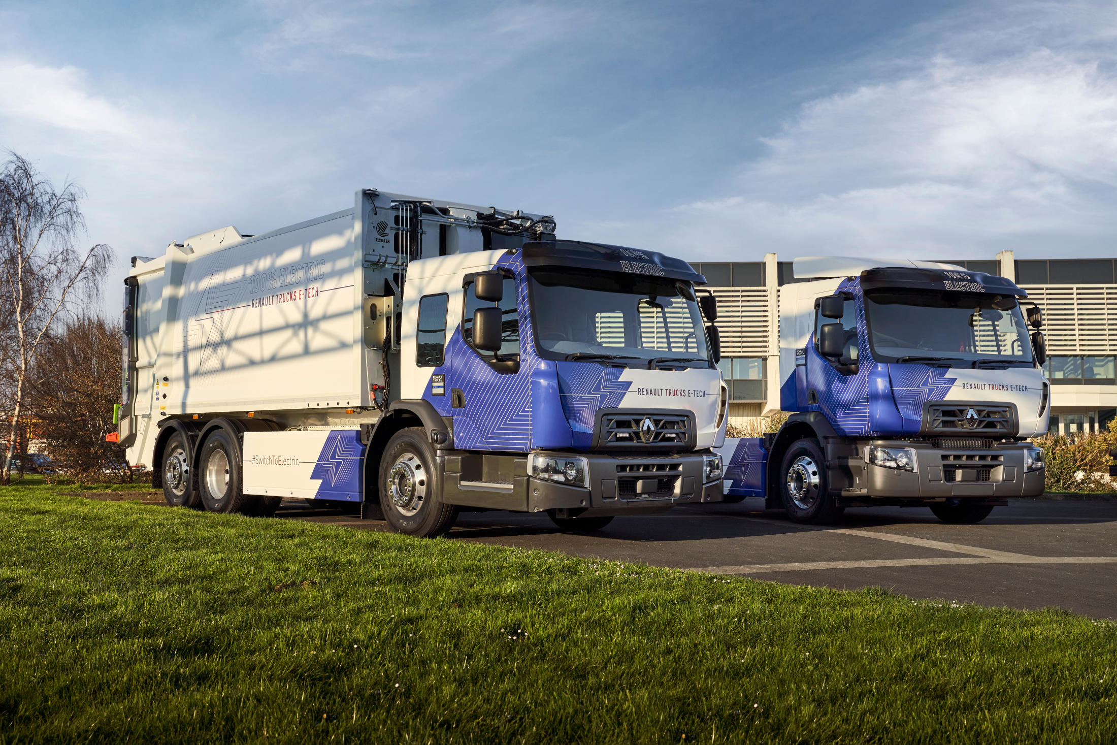 Renault Trucks E-Tech D Wide mit Aufbausammelaufbau.