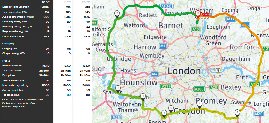 Renault Trucks Emobility Map illustration
