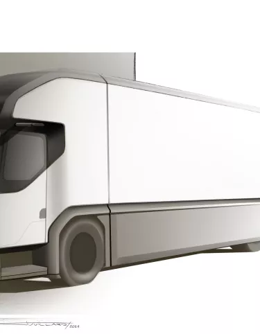 Skizze des E-Lkw-Projekts von Geodis und Renault Trucks